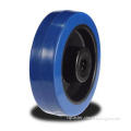 Blue elastic rubber  wheel on nylon cenre